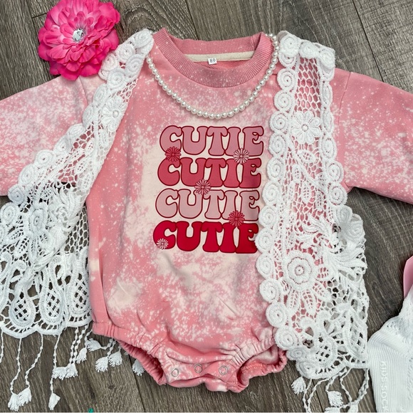 Handmade Distressed Pink Romper - Picture 3 of 4